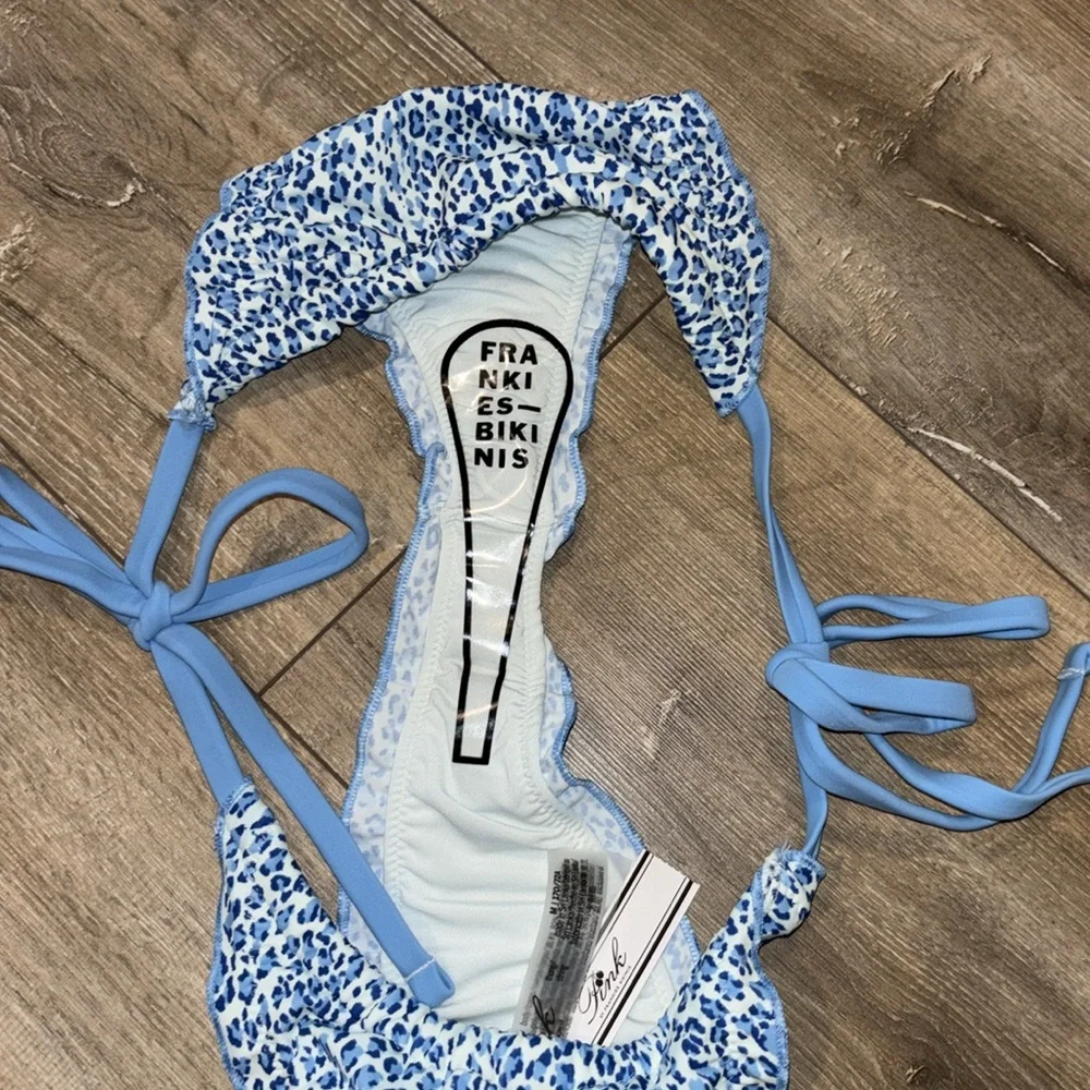 Frankie’s Bikinis Blue Leopard Print 2 Piece Bikini